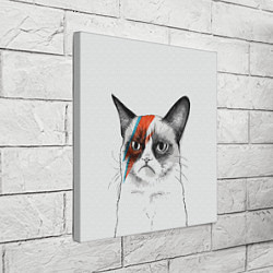 Холст квадратный David Bowie: Grumpy cat, цвет: 3D-принт — фото 2