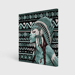 Картина квадратная Девушка индианка в роуче