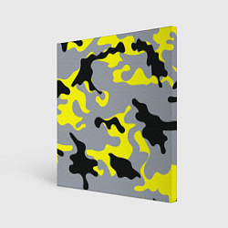 Холст квадратный Yellow & Grey Camouflage, цвет: 3D-принт