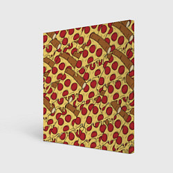 Холст квадратный Любитель пиццы, цвет: 3D-принт