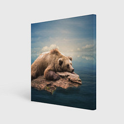 Картина квадратная Грустный медведь