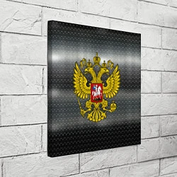 Холст квадратный Герб России на металлическом фоне, цвет: 3D-принт — фото 2