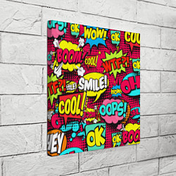 Холст квадратный Слова из комиксов, цвет: 3D-принт — фото 2