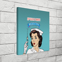 Холст квадратный Медсестра: поп-арт, цвет: 3D-принт — фото 2