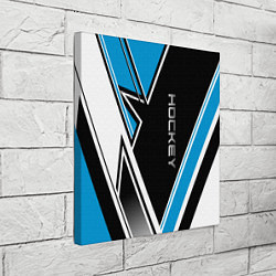 Холст квадратный Hockey black blue white, цвет: 3D-принт — фото 2