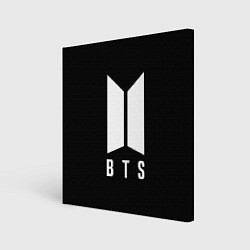 Холст квадратный BTS лого белое, цвет: 3D-принт