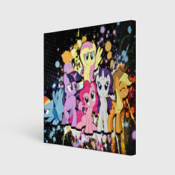 Холст квадратный My little pony band, цвет: 3D-принт