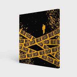 Холст квадратный BILLIE EILISH: Yellow & Black Tape, цвет: 3D-принт