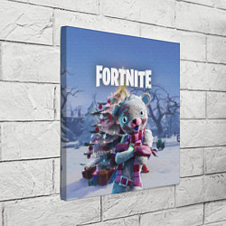 Холст квадратный Fortnite Новогодний, цвет: 3D-принт — фото 2