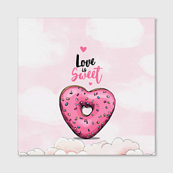 Холст квадратный Пончик сердечко, цвет: 3D-принт — фото 2