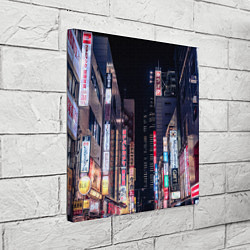 Холст квадратный Ночной Токио, цвет: 3D-принт — фото 2