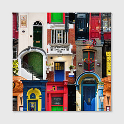 Холст квадратный London doors цифровой коллаж, цвет: 3D-принт — фото 2