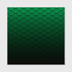 Холст квадратный Узор зеленая чешуя дракон, цвет: 3D-принт — фото 2