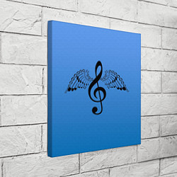 Холст квадратный Скрипичный ключ и крылья ноты, цвет: 3D-принт — фото 2