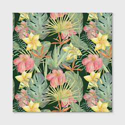 Холст квадратный Тропические растения и цветы, цвет: 3D-принт — фото 2