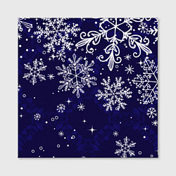 Холст квадратный Новогодние снежинки, цвет: 3D-принт — фото 2