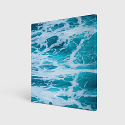 Холст квадратный Вода волны пена море, цвет: 3D-принт