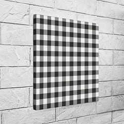 Холст квадратный Черно-белая клетка, цвет: 3D-принт — фото 2