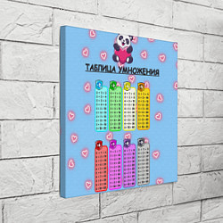 Холст квадратный Пандочка таблица умножения, цвет: 3D-принт — фото 2