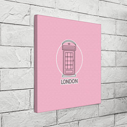 Холст квадратный Телефонная будка, London, цвет: 3D-принт — фото 2