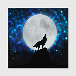 Холст квадратный Волк воющий на луну, цвет: 3D-принт — фото 2