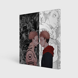 Холст квадратный Jujutsu Kaisen Сукуна х Юдзи, цвет: 3D-принт