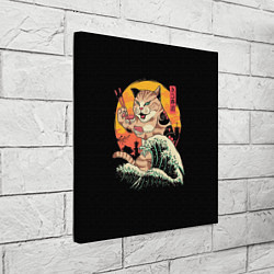 Холст квадратный Японский кот, цвет: 3D-принт — фото 2