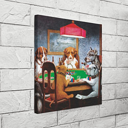 Холст квадратный Собаки играют в покер, цвет: 3D-принт — фото 2