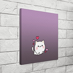 Холст квадратный Влюбленный котенок, цвет: 3D-принт — фото 2