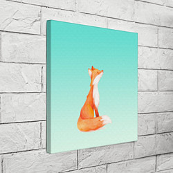 Холст квадратный Нарисованный лисенок, цвет: 3D-принт — фото 2