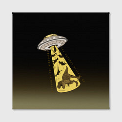 Холст квадратный НЛО похищает динозавров, цвет: 3D-принт — фото 2