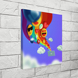 Холст квадратный Радуга Эмоджи, цвет: 3D-принт — фото 2