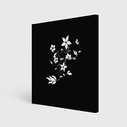 Холст квадратный Цвета цветов черное, цвет: 3D-принт