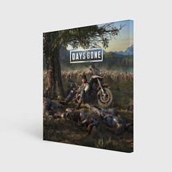 Холст квадратный Days gone Дикон и толпа фриков, цвет: 3D-принт