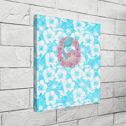 Холст квадратный Русалочка и цветы, цвет: 3D-принт — фото 2