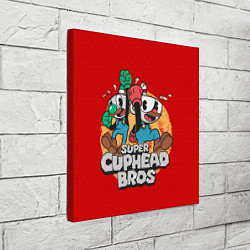 Холст квадратный Super Cuphead Bros, цвет: 3D-принт — фото 2