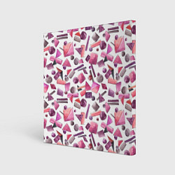 Холст квадратный Геометрический розовый, цвет: 3D-принт