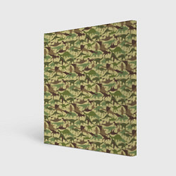 Холст квадратный Динозавры камуфляж, цвет: 3D-принт