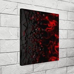 Холст квадратный 3Д Разлом 3D Плиты и огонь, цвет: 3D-принт — фото 2