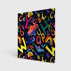 Холст квадратный Буквы английского алфавита, цвет: 3D-принт