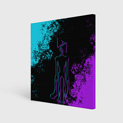 Холст квадратный НЕОНОВЫЙ СИРЕНОГОЛОВЫЙ, цвет: 3D-принт