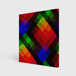 Холст квадратный Яркий геометрический узор, цвет: 3D-принт