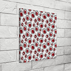 Холст квадратный Красно черный узор на белом, цвет: 3D-принт — фото 2