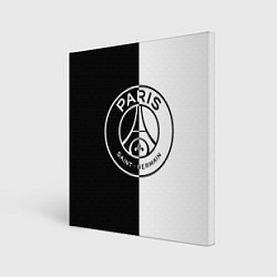 Холст квадратный ФК ПСЖ PSG BLACK & WHITE, цвет: 3D-принт