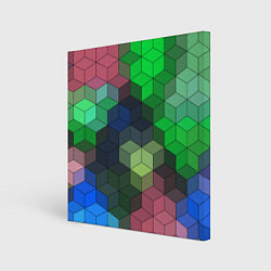 Холст квадратный Разноцветный геометрический уз, цвет: 3D-принт
