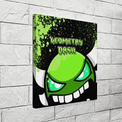 Холст квадратный Geometry Dash: Green Evil, цвет: 3D-принт — фото 2
