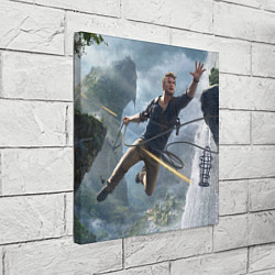 Холст квадратный Нейтан в прыжке Uncharted, цвет: 3D-принт — фото 2