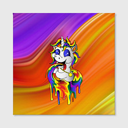 Холст квадратный Единорог Unicorn Rainbow Z, цвет: 3D-принт — фото 2