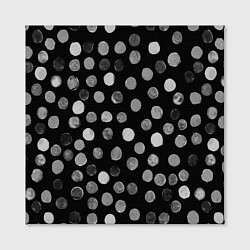 Холст квадратный Кружочки на черном фоне, цвет: 3D-принт — фото 2