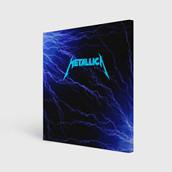 Холст квадратный METALLICA BLUE FLASH МЕТАЛЛИКА СИНИЕ МОЛНИИ, цвет: 3D-принт